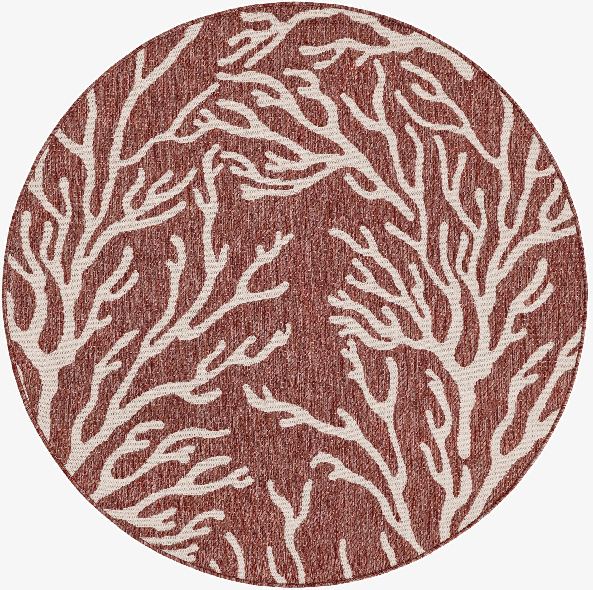  5' 3 x 5' 3  Washable Coastal Indoor / Outdoor Round Rug