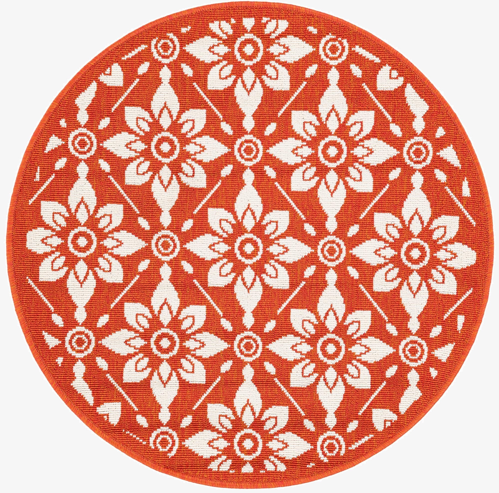  3' x 3'  Washable Lattice Indoor / Outdoor Round Rug