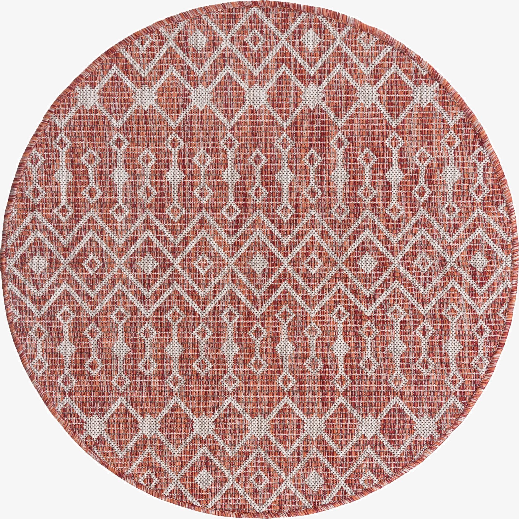  3' x 3'  Washable Lattice Indoor / Outdoor Round Rug
