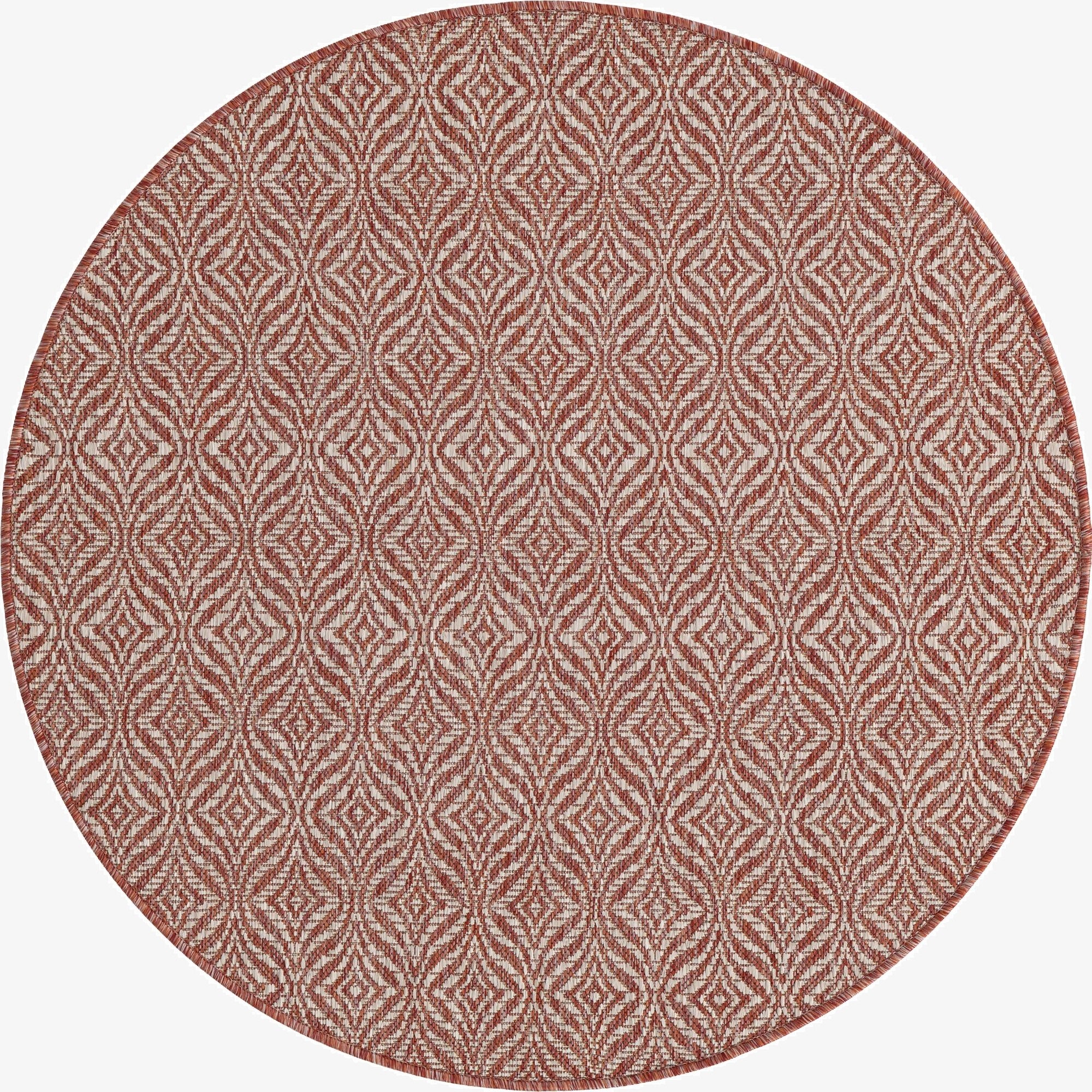  4' x 4'  Washable Lattice Indoor / Outdoor Round Rug