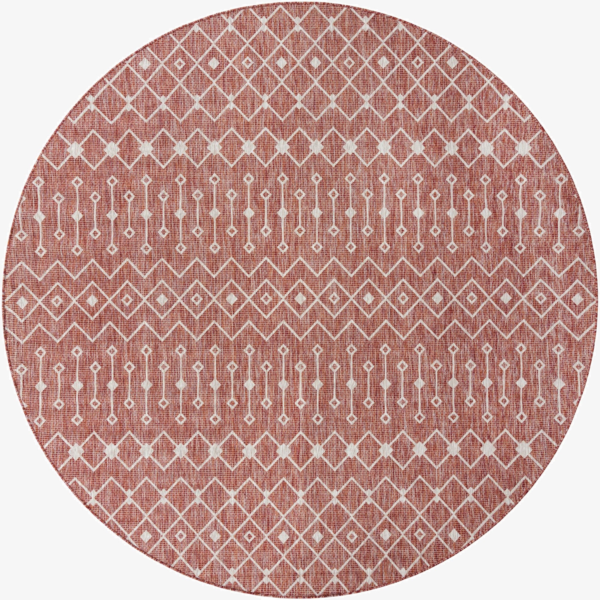  10' 8 x 10' 8  Washable Lattice Indoor / Outdoor Round Rug
