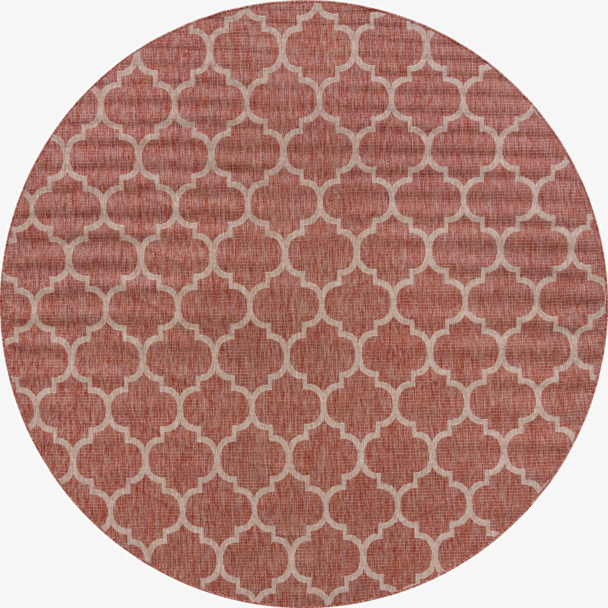  10' 8 x 10' 8  Washable Lattice Indoor / Outdoor Round Rug