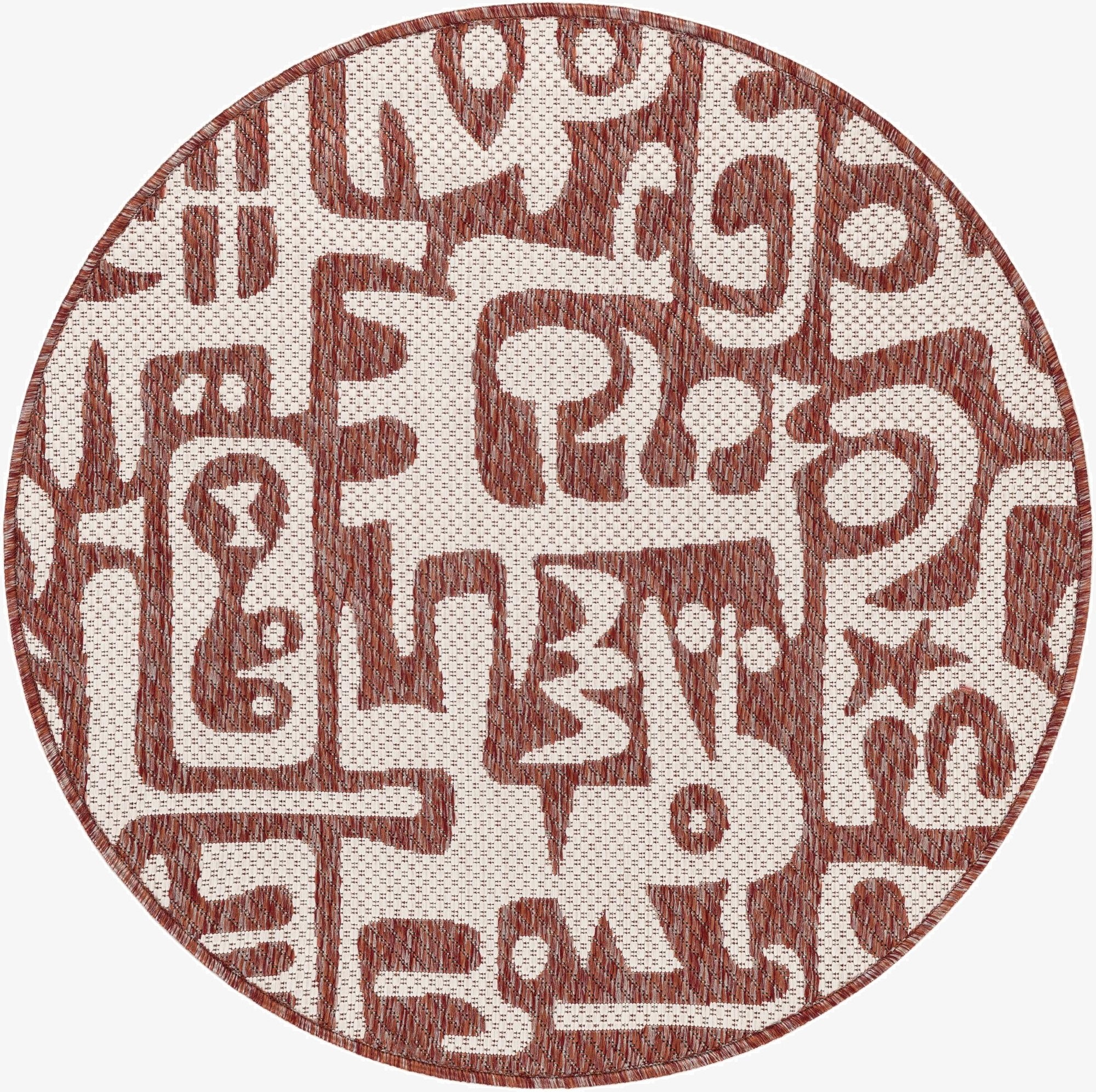  3' x 3'  Washable Modern Indoor / Outdoor Round Rug