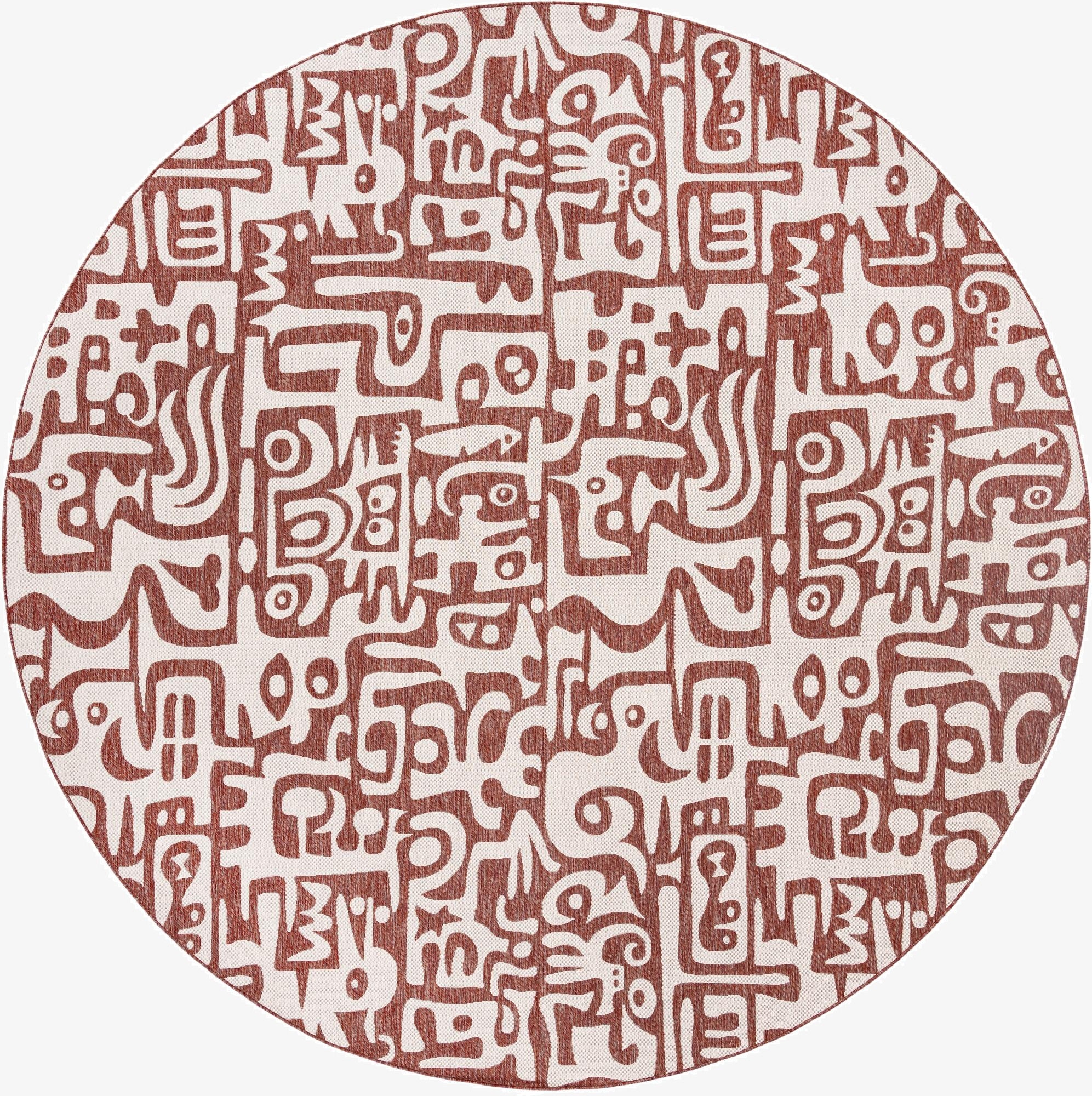  13' x 13'  Washable Modern Indoor / Outdoor Round Rug