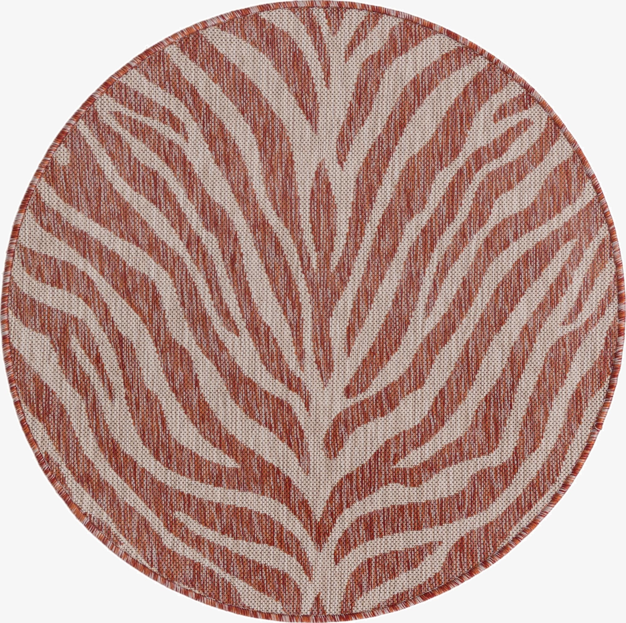  3' x 3'  Washable Safari Indoor / Outdoor Round Rug