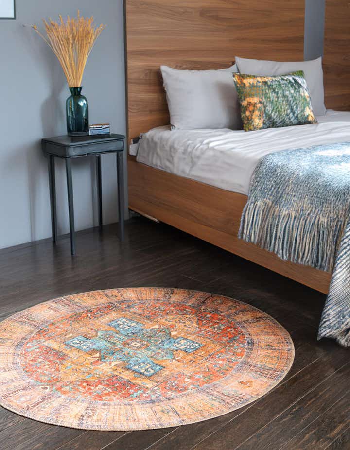 Rust Red 7' 7 x 7' 7 Timeless Round Rug | Rugs.com