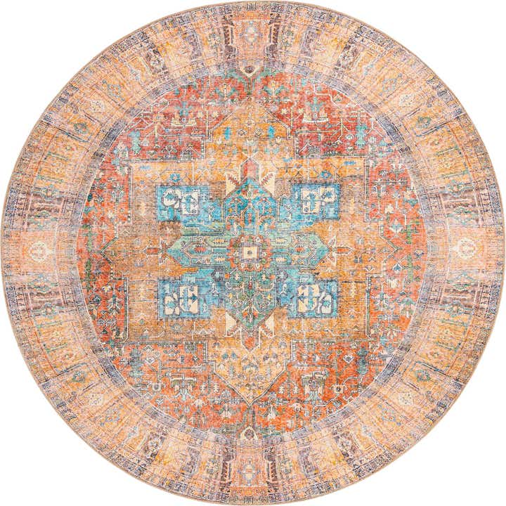 Rust Red 7' 7 x 7' 7 Timeless Round Rug | Rugs.com