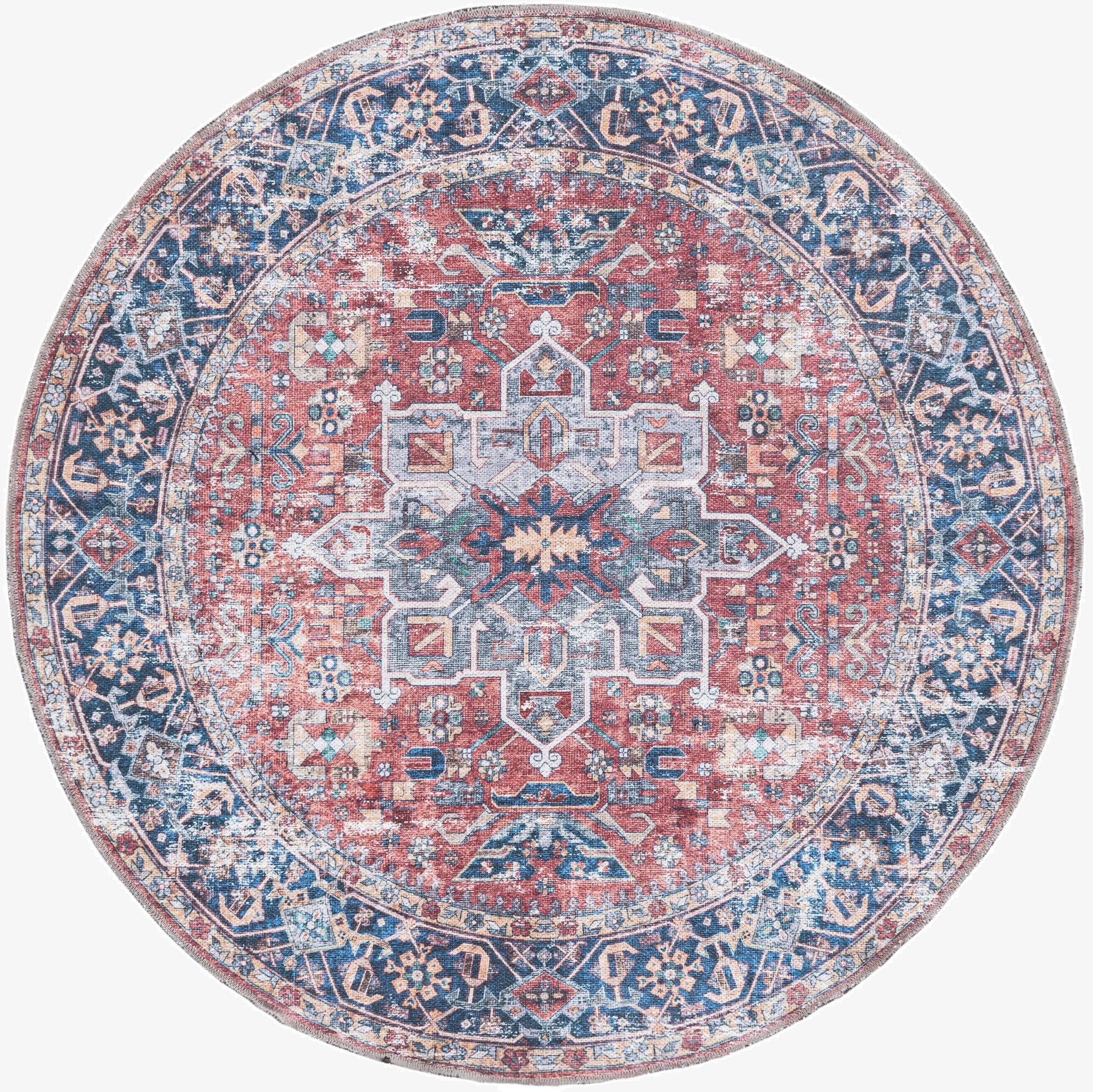  4' x 4'  Washable Yara Round Rug