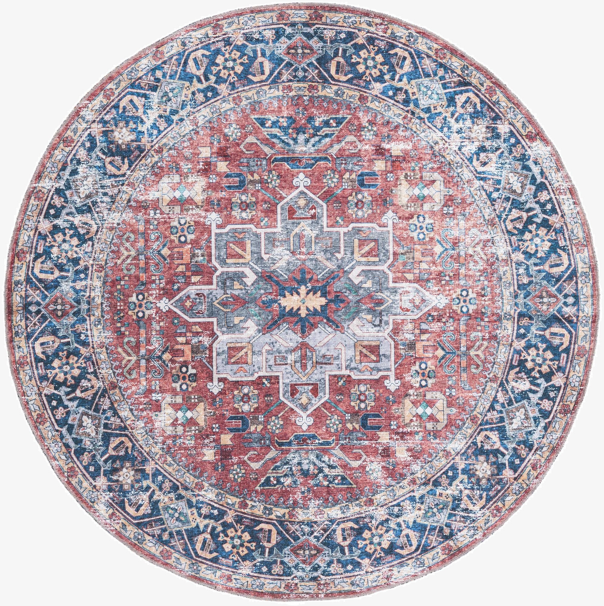  6' x 6'  Washable Yara Round Rug
