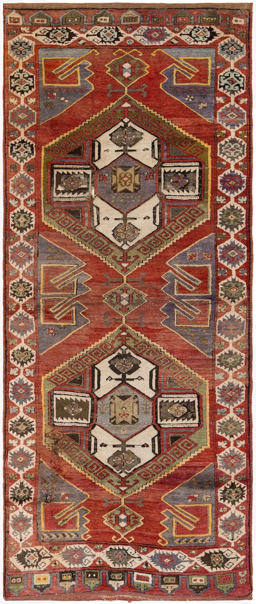  4' 2 x 9' 11  Hand Knotted Anatolian Wool Runner Rug