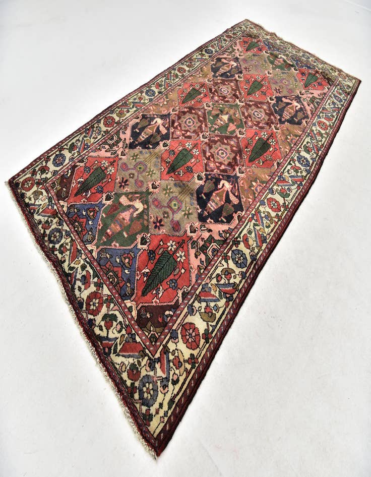 Detail image of  5' 2 x 10'  Hand Knotted Bakhtiar Persian Wool Runner Rug