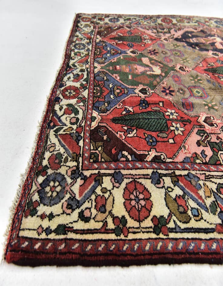 Detail image of  5' 2 x 10'  Hand Knotted Bakhtiar Persian Wool Runner Rug