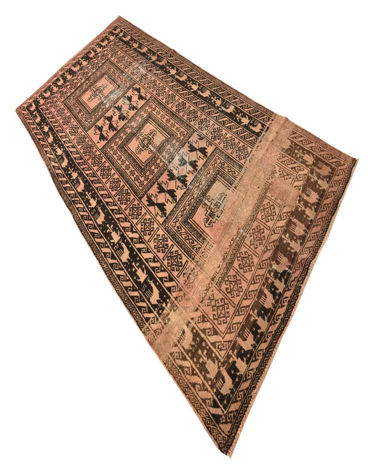 Detail image of  4' 6 x 9' 2  Hand Knotted Balouch Persian Wool Runner Rug