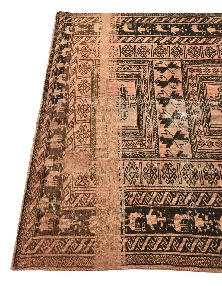 Detail image of  4' 6 x 9' 2  Hand Knotted Balouch Persian Wool Runner Rug