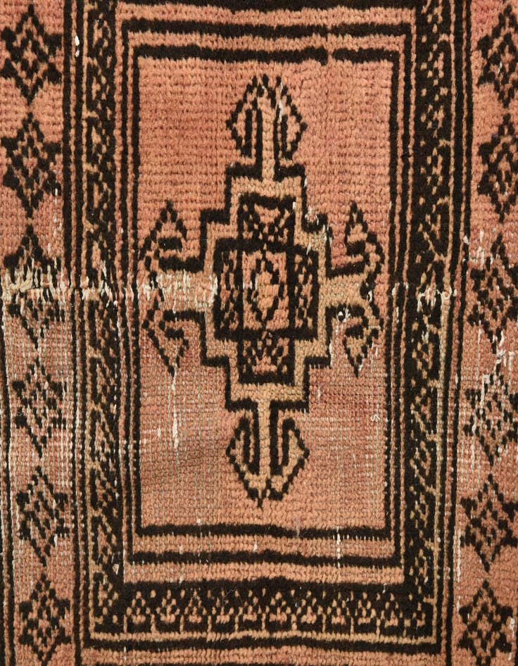 Detail image of  4' 6 x 9' 2  Hand Knotted Balouch Persian Wool Runner Rug