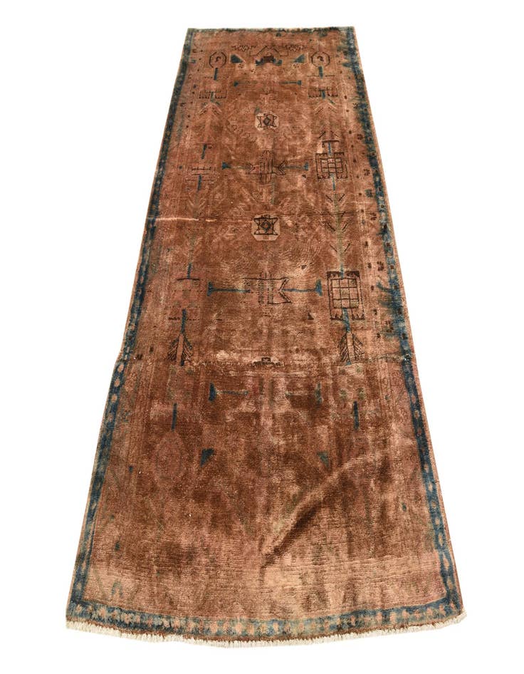 Detail image of  4' 2 x 8' 3  Hand Knotted Balouch Persian Wool Runner Rug