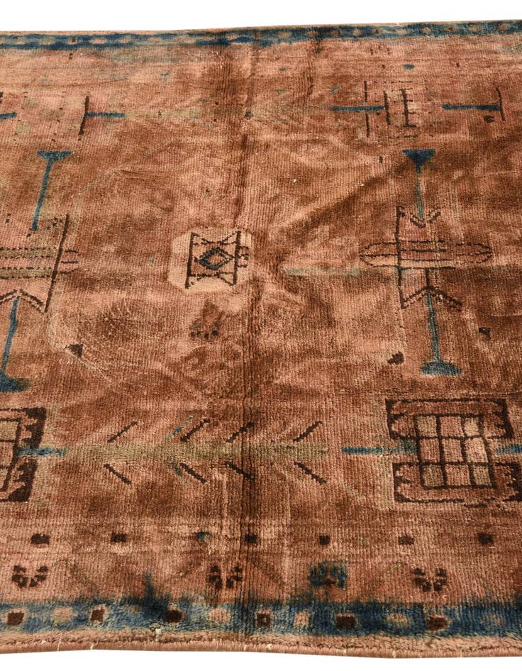 Detail image of  4' 2 x 8' 3  Hand Knotted Balouch Persian Wool Runner Rug