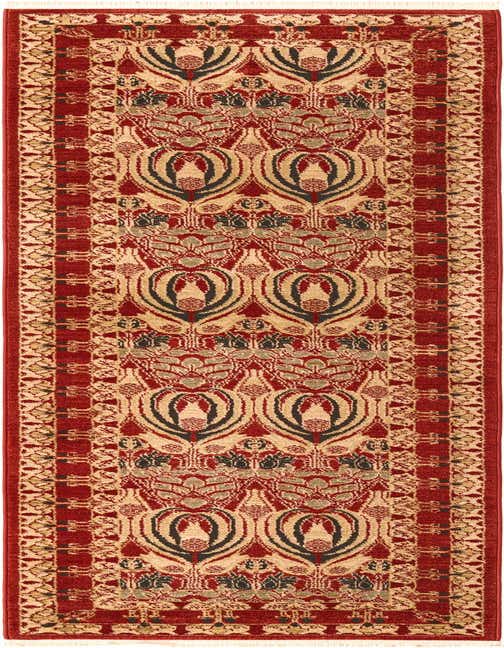 A 10 ft runner rug in shades of orange and red, featuring a traditional botanical pattern with intricate floral motifs and a medium pile.
