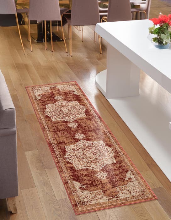 Rust Red 2' x 6' Traditional Indoor / Outdoor Runner Rug | Rugs.com