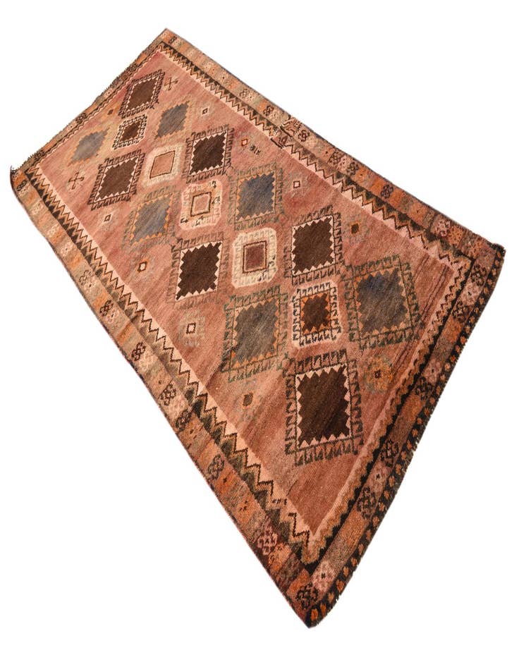 Detail image of  3' 9 x 8'  Hand Knotted Hamedan Persian Wool Runner Rug