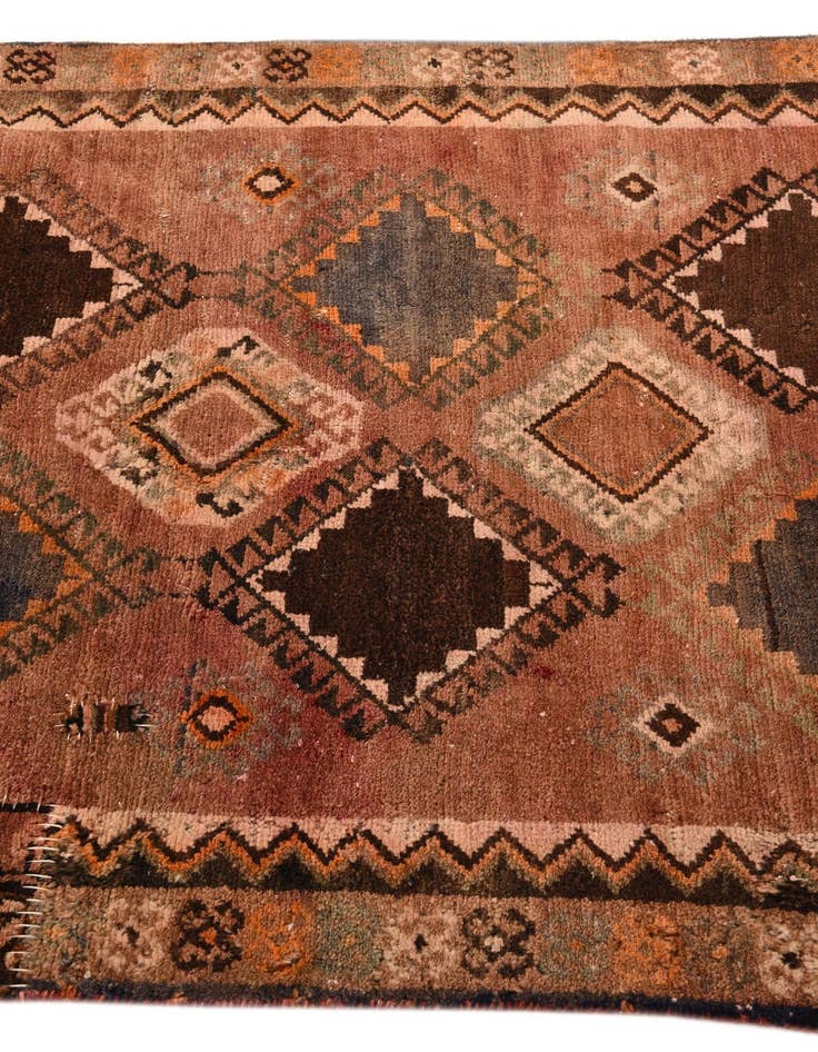 Detail image of  3' 9 x 8'  Hand Knotted Hamedan Persian Wool Runner Rug