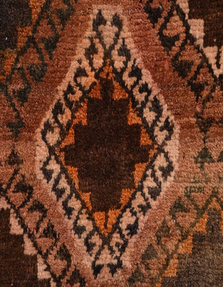Detail image of  3' 9 x 8'  Hand Knotted Hamedan Persian Wool Runner Rug