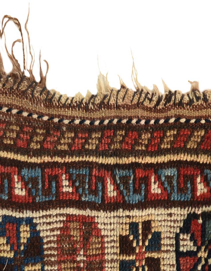 Detail image of  4' 4 x 9' 4  Hand Knotted Hamedan Persian Wool Runner Rug