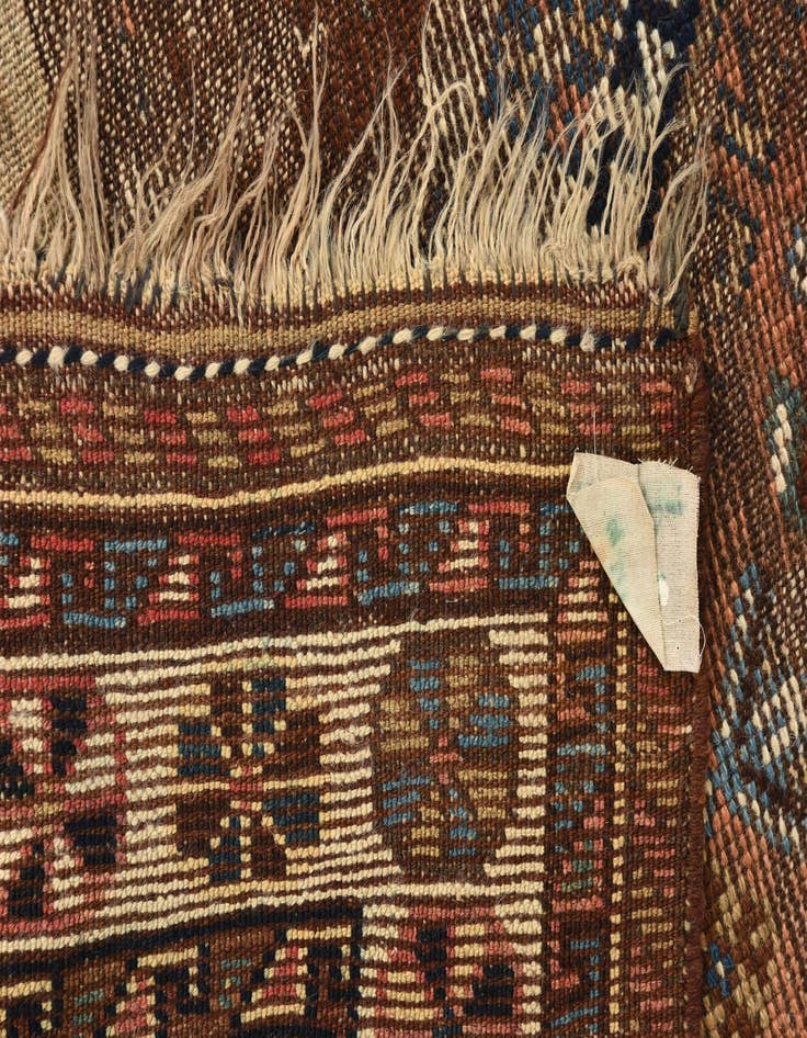 Detail image of  4' 4 x 9' 4  Hand Knotted Hamedan Persian Wool Runner Rug