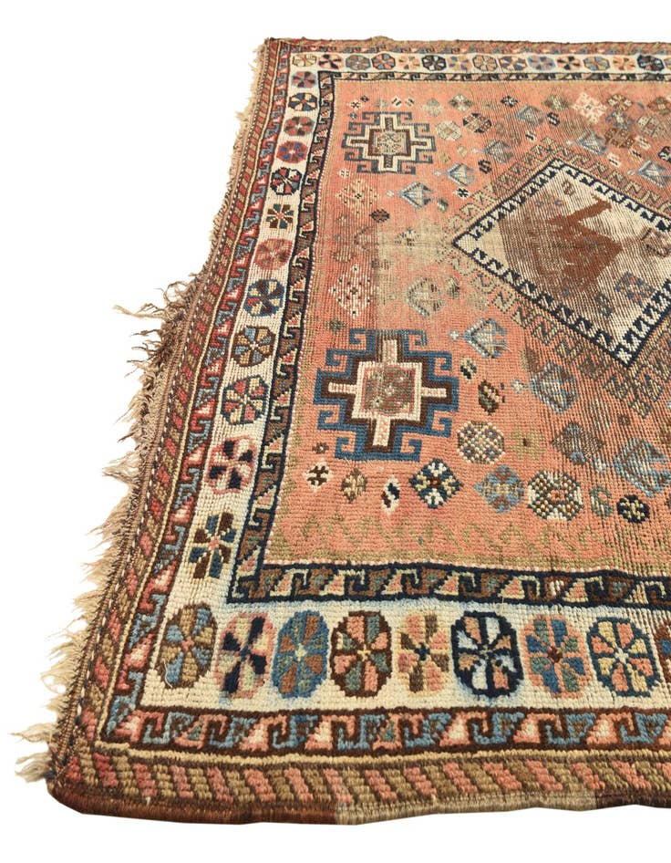 Detail image of  4' 4 x 9' 4  Hand Knotted Hamedan Persian Wool Runner Rug