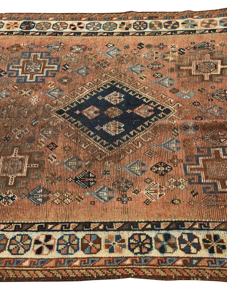 Detail image of  4' 4 x 9' 4  Hand Knotted Hamedan Persian Wool Runner Rug