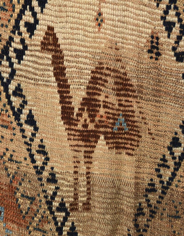 Detail image of  4' 4 x 9' 4  Hand Knotted Hamedan Persian Wool Runner Rug