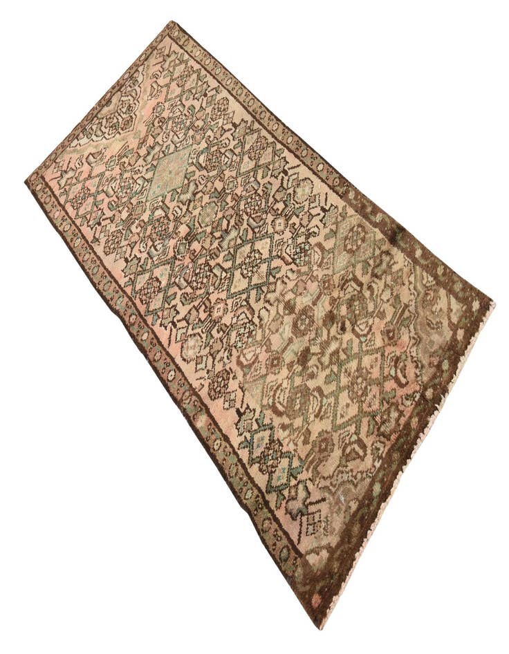 Detail image of 2' 3 x 4' 10 Hand Knotted Hamedan Persian Wool Runner Rug