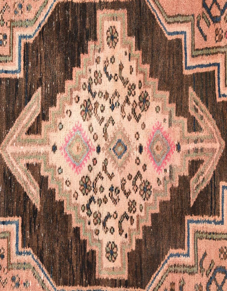 Detail image of  3' 5 x 9' 6  Hand Knotted Hamedan Persian Wool Runner Rug