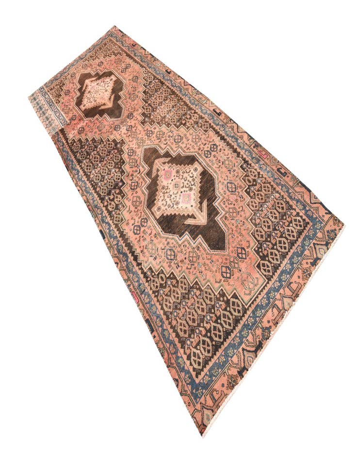 Detail image of  3' 5 x 9' 6  Hand Knotted Hamedan Persian Wool Runner Rug