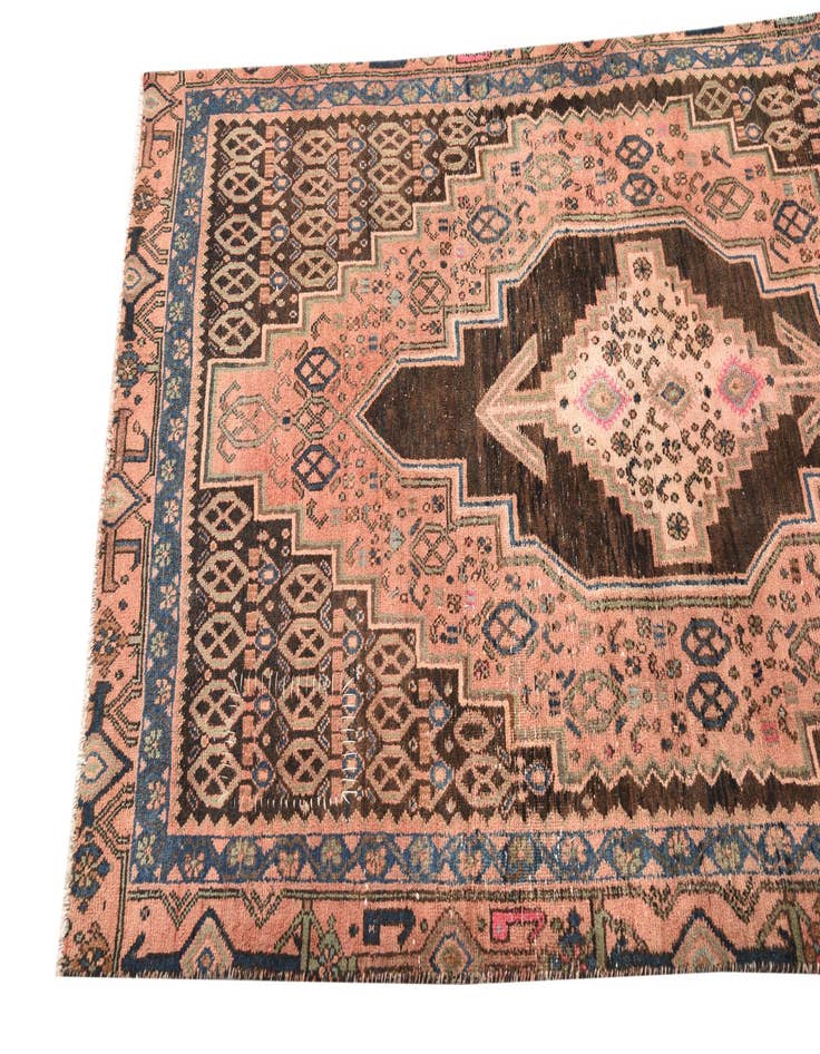 Detail image of  3' 5 x 9' 6  Hand Knotted Hamedan Persian Wool Runner Rug