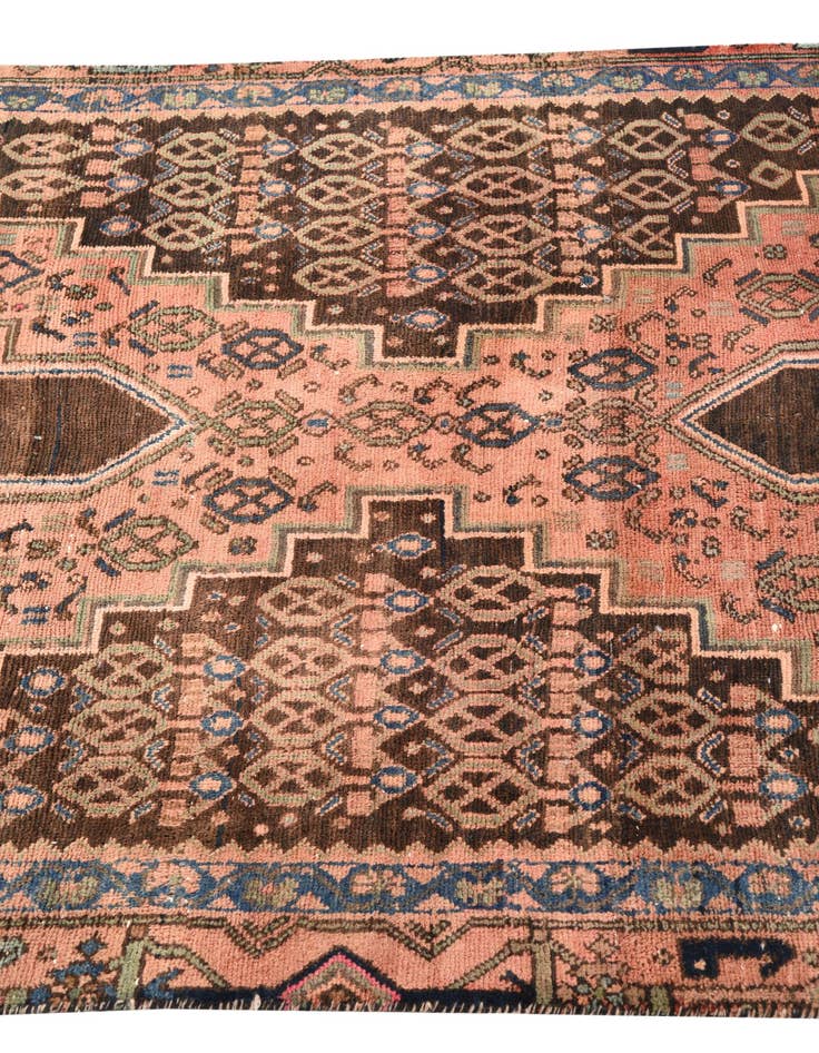 Detail image of  3' 5 x 9' 6  Hand Knotted Hamedan Persian Wool Runner Rug