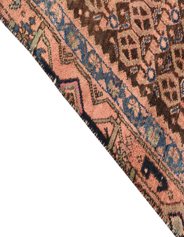 Detail image of  3' 5 x 9' 6  Hand Knotted Hamedan Persian Wool Runner Rug