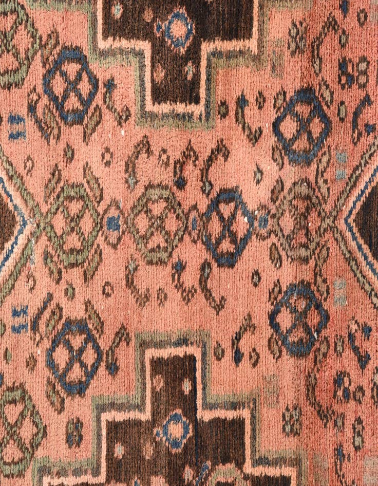 Detail image of  3' 5 x 9' 6  Hand Knotted Hamedan Persian Wool Runner Rug