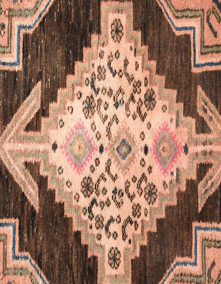 Detail image of  3' 5 x 9' 6  Hand Knotted Hamedan Persian Wool Runner Rug