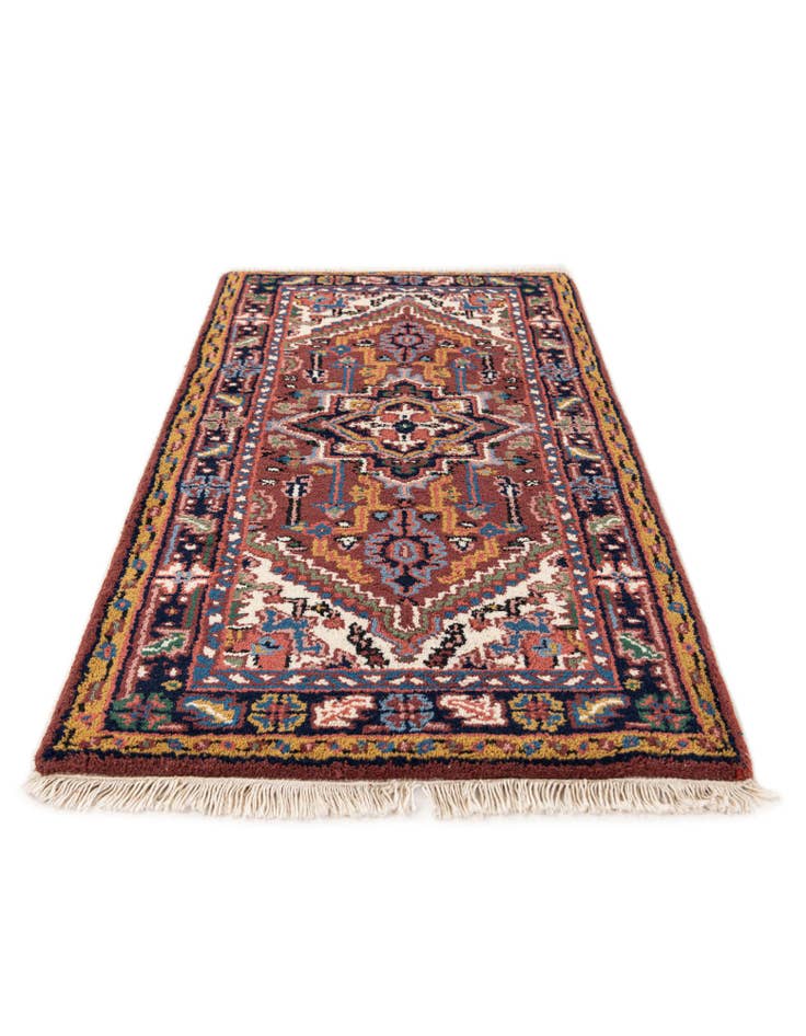 Detail image of  2' 3 x 4' 3  Hand Knotted Heriz Wool Runner Rug