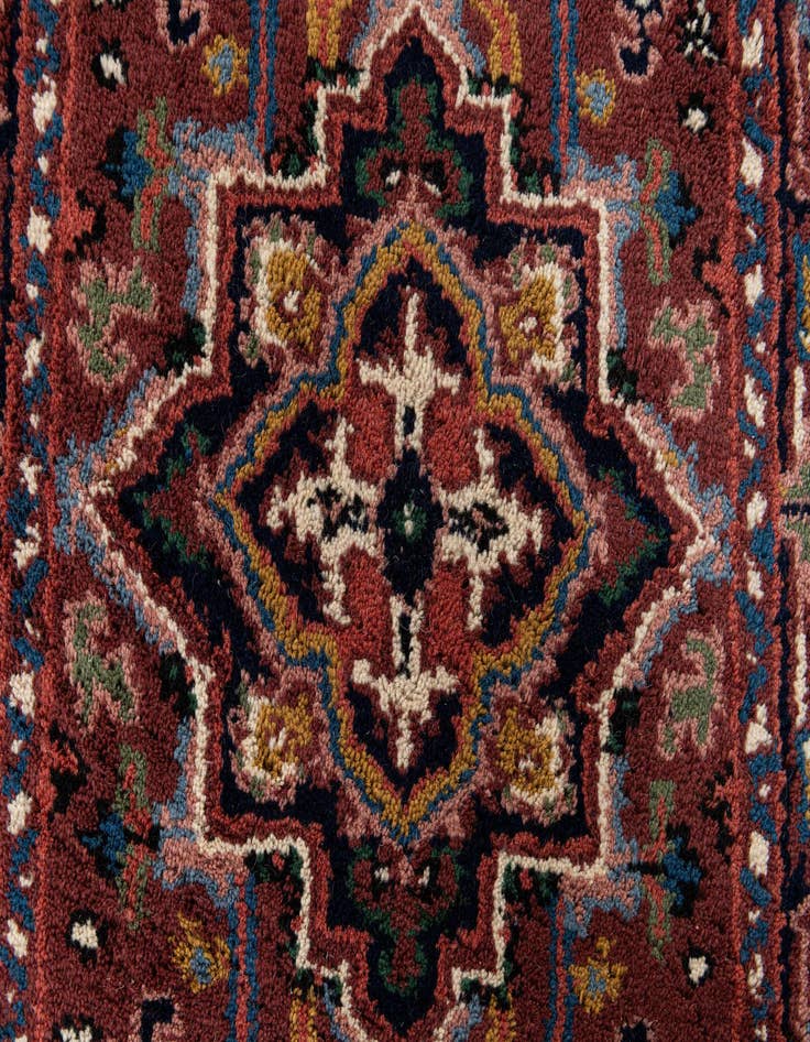 Detail image of  2' 3 x 4' 3  Hand Knotted Heriz Wool Runner Rug