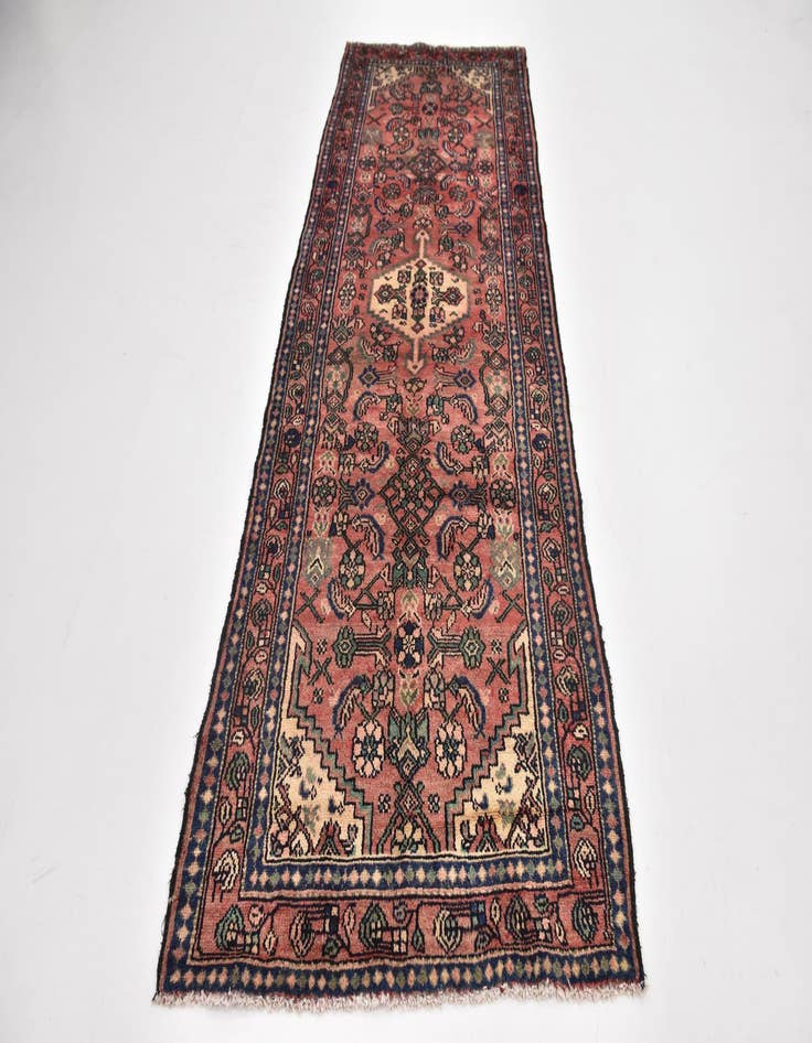 Detail image of  3' 6 x 9' 8  Hand Knotted Hossainabad Persian Wool Runner Rug