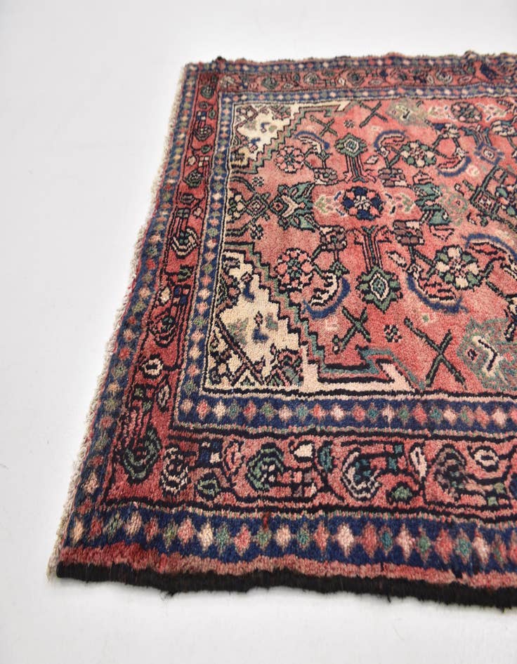 Detail image of  3' 6 x 9' 8  Hand Knotted Hossainabad Persian Wool Runner Rug