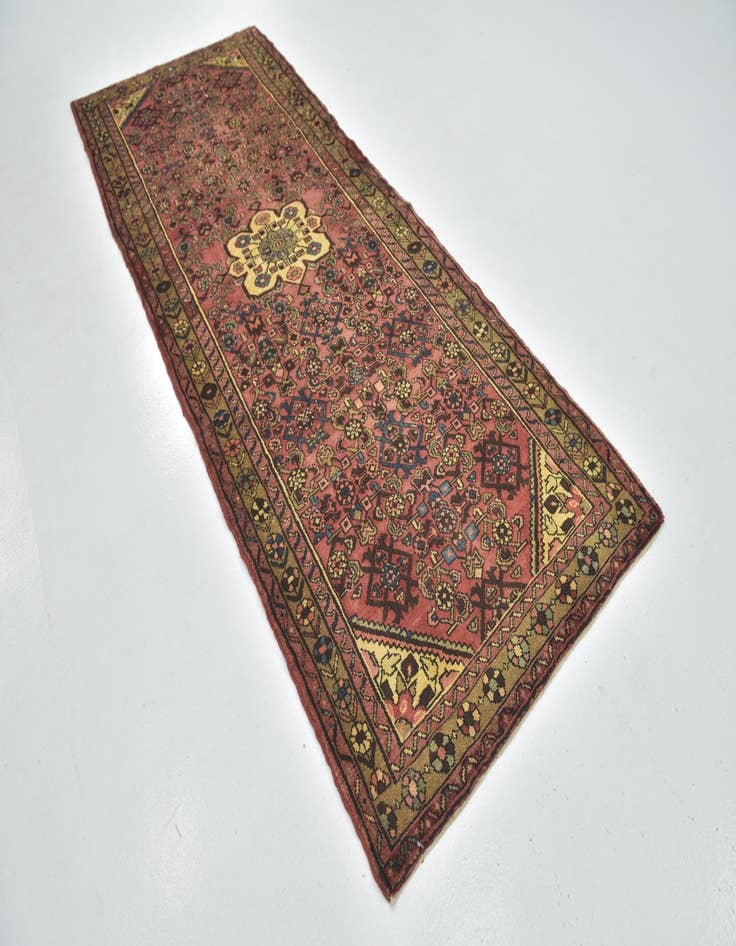 Detail image of 3' 10 x 10' Hand Knotted Hossainabad Persian Wool Runner Rug