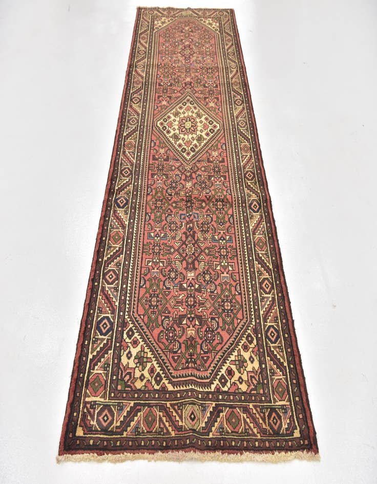 Detail image of  3' 6 x 9' 10  Hand Knotted Hossainabad Persian Wool Runner Rug