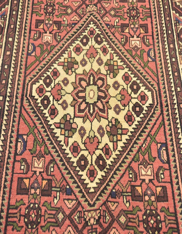 Detail image of  3' 6 x 9' 10  Hand Knotted Hossainabad Persian Wool Runner Rug