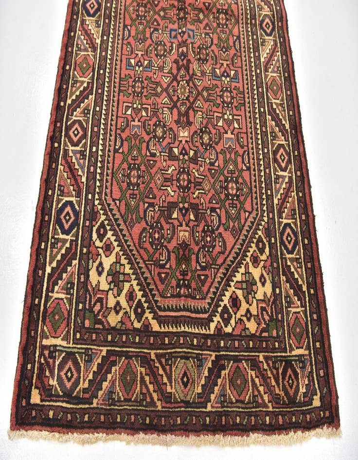 Detail image of  3' 6 x 9' 10  Hand Knotted Hossainabad Persian Wool Runner Rug