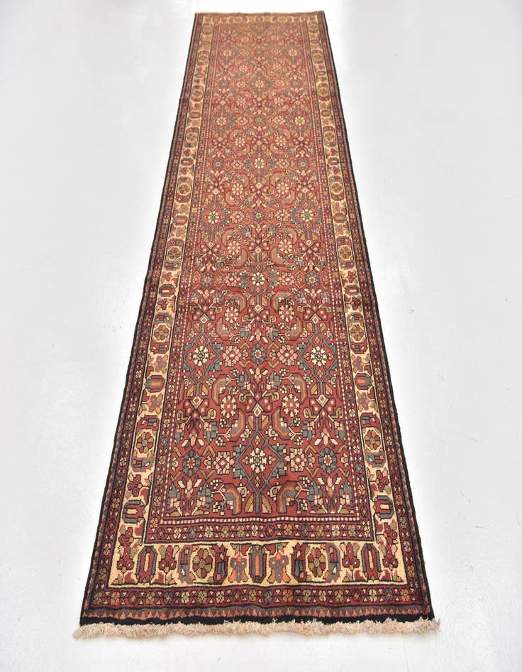Detail image of  3' 6 x 10' 3  Hand Knotted Hossainabad Persian Wool Runner Rug