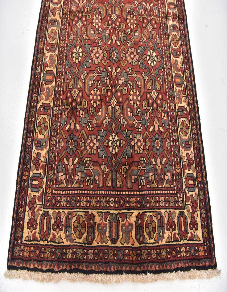 Detail image of  3' 6 x 10' 3  Hand Knotted Hossainabad Persian Wool Runner Rug