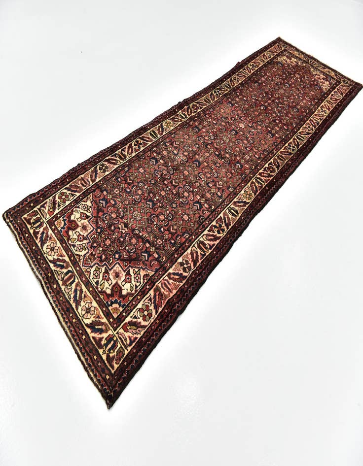 Detail image of  3' 5 x 10' 6  Hand Knotted Hossainabad Persian Wool Runner Rug